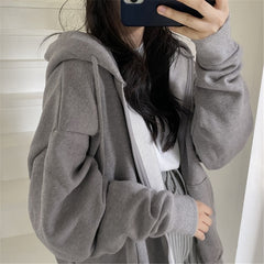 Letter Print Hoodies Women Autumn Harajuku Hip Hop Zip Up Hooded Sweatshirts Fashion Punk Sports Jacket Streetwear Y2K Clothes