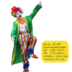 Halloween Adult Funny Circus Clown Naughty Cosplay Costumes For Men Women Carnival Christmas Party Clown Costume No Wig