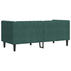 Chesterfield Sofa with Bolsters 2-Seater Dark Green Velvet