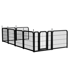 Dog Playpen Outdoor, 8 Panel Dog Fence 31.'' Pet Pen for Small Dogs Pet Exercise Pen for Puppy/Rabbit/Small Animals Portable Playpen for RV Camping Garden Yard, Indoor. Black, 26.3'' W x 31.5'' H.