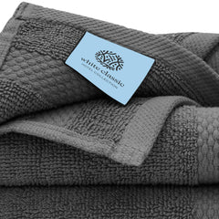 Luxury Dark Gray Bath Towel Set 8 Pcs Combed Cotton Hotel Quality Absorbent 2 Bath Towels 700GSM 2 Hand Towels 4 Washcloths Dark Grey