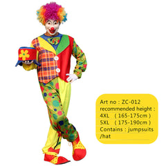 Halloween Adult Funny Circus Clown Naughty Cosplay Costumes For Men Women Carnival Christmas Party Clown Costume No Wig