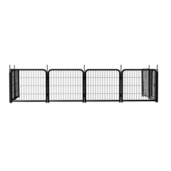 Dog Playpen Outdoor, 8 Panel Dog Fence 31.'' Pet Pen for Small Dogs Pet Exercise Pen for Puppy/Rabbit/Small Animals Portable Playpen for RV Camping Garden Yard, Indoor. Black, 26.3'' W x 31.5'' H.