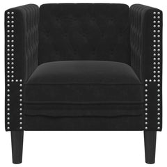 Chesterfield Sofa Chair Black Velvet