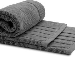 Luxury Bath Mat Floor Towel Set 22 x34 inch 2 Pack Dark Gray Absorbent Cotton Hotel Spa Shower Bathtub Mats [Not a Bathroom Rug]