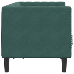 Chesterfield Sofa with Bolsters 2-Seater Dark Green Velvet