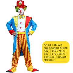 Halloween Adult Funny Circus Clown Naughty Cosplay Costumes For Men Women Carnival Christmas Party Clown Costume No Wig