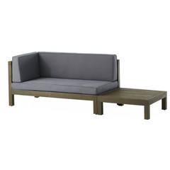 OANA LEFT CORNER BENCH AND COFFEE TABLE. DARK GREY