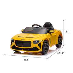 12V Battery Powered Ride On Car for Kids, Licensed Bentley Bacalar, Remote Control Toy Vehicle with Music Player, LED Light, 2 Driving Modes