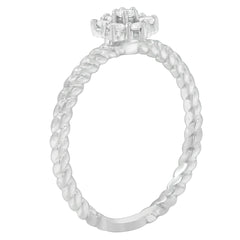 10K White Gold Diamond Cluster Ring (1/4 Cttw, H-I Color, SI1-SI2 Clarity)