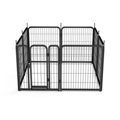 Dog Playpen Outdoor, 8 Panel Dog Fence 31.'' Pet Pen for Small Dogs Pet Exercise Pen for Puppy/Rabbit/Small Animals Portable Playpen for RV Camping Garden Yard, Indoor. Black, 26.3'' W x 31.5'' H.