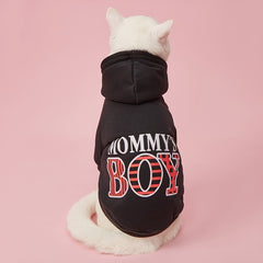 Pet Hoodie For Small & Medium Dogs; \\\\\\\"Mommy's Boy\\\\\\\" Pattern Dog Hoodie; Winter Pet Apparel