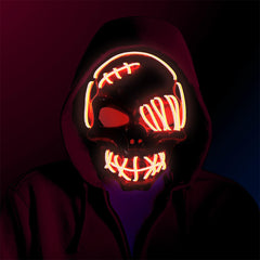 LED Light-Up Scary Halloween Mask for Festival Parties and Costume Cosplay