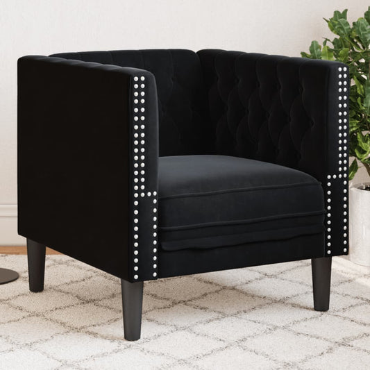 Chesterfield Sofa Chair Black Velvet