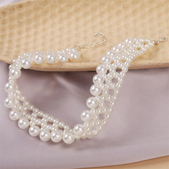 Creative Exquisite Handwoven Faux Pearl Necklace For Women