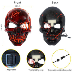 LED Light-Up Scary Halloween Mask for Festival Parties and Costume Cosplay