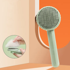 1pc Pet Grooming Brush Hair Removal Comb With Stainless Steel Teeth; Dematting Brush For Dogs & Cats